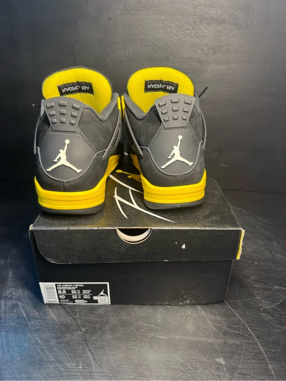 Jordan Men’s Black and Yellow Retro Sneakers